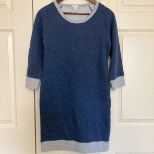 Croft & Barrow Blue and Grey Sweater Dress Mini Knit Cozy Fall Winter Fleece